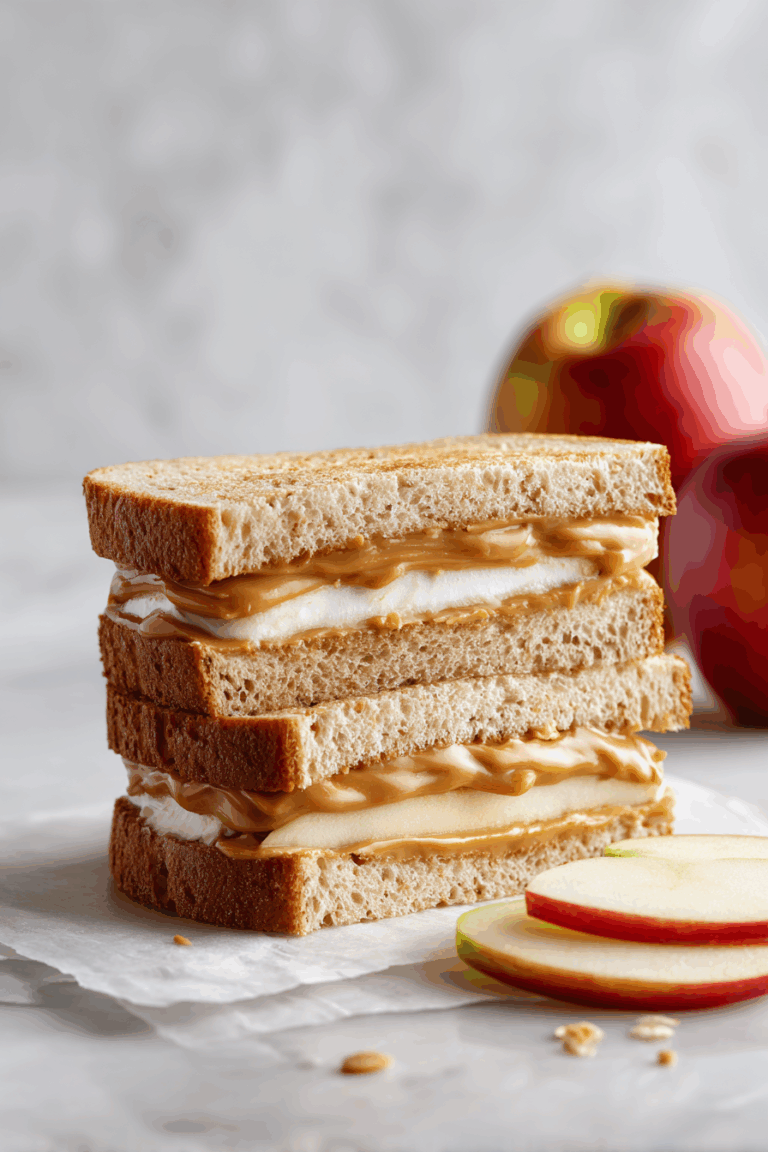 Protein Fluffernutter With Apple Slices