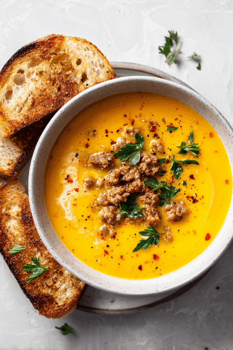 Pumpkin Turkey Soup + Grilled Cheese