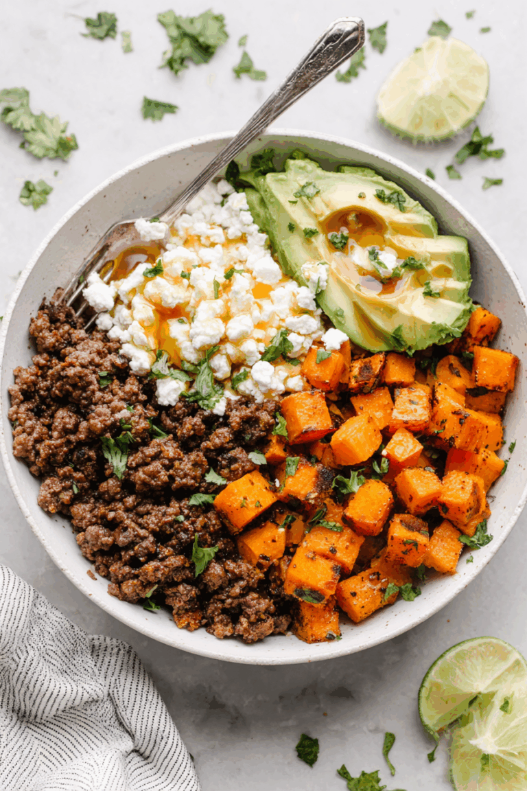 Viral Beef Cottage Cheese Sweet Potato Bowls