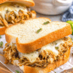 Crockpot Chicken French Dip Sandwiches
