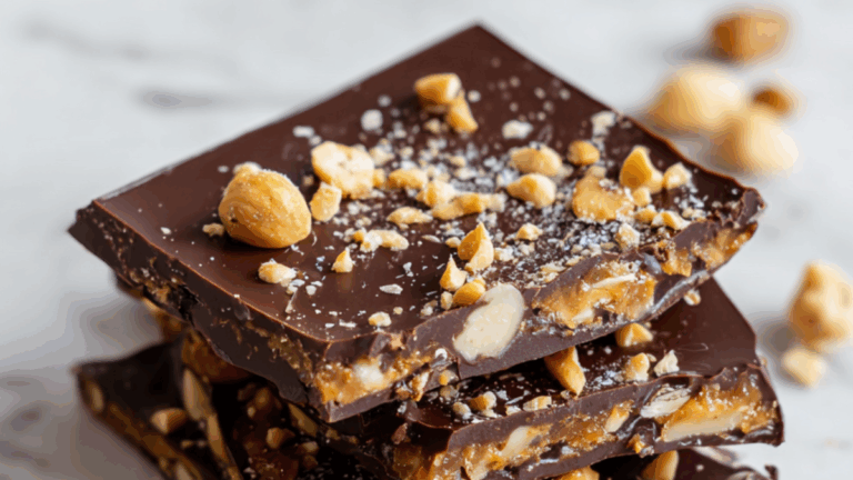 Frozen “Snickers” Date Bark