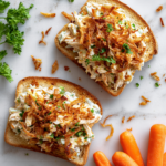 Crispy Onion Chicken Salad Toast