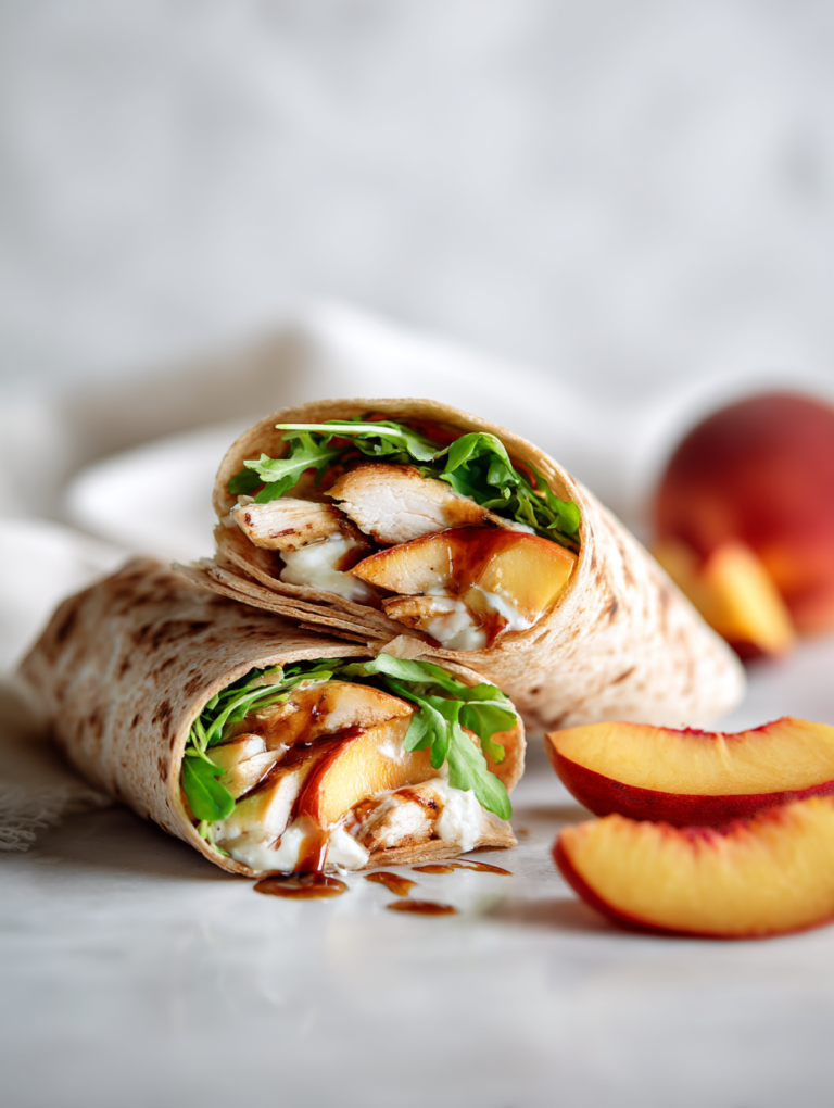 Hot Honey Peach Chicken Wrap